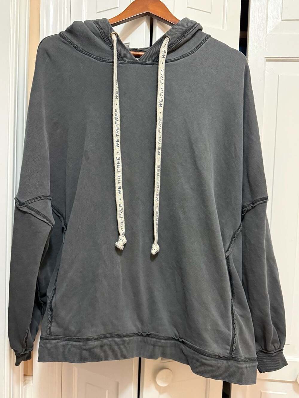 We The Free Free People camden oversized Hoodie Pullover Washed Black